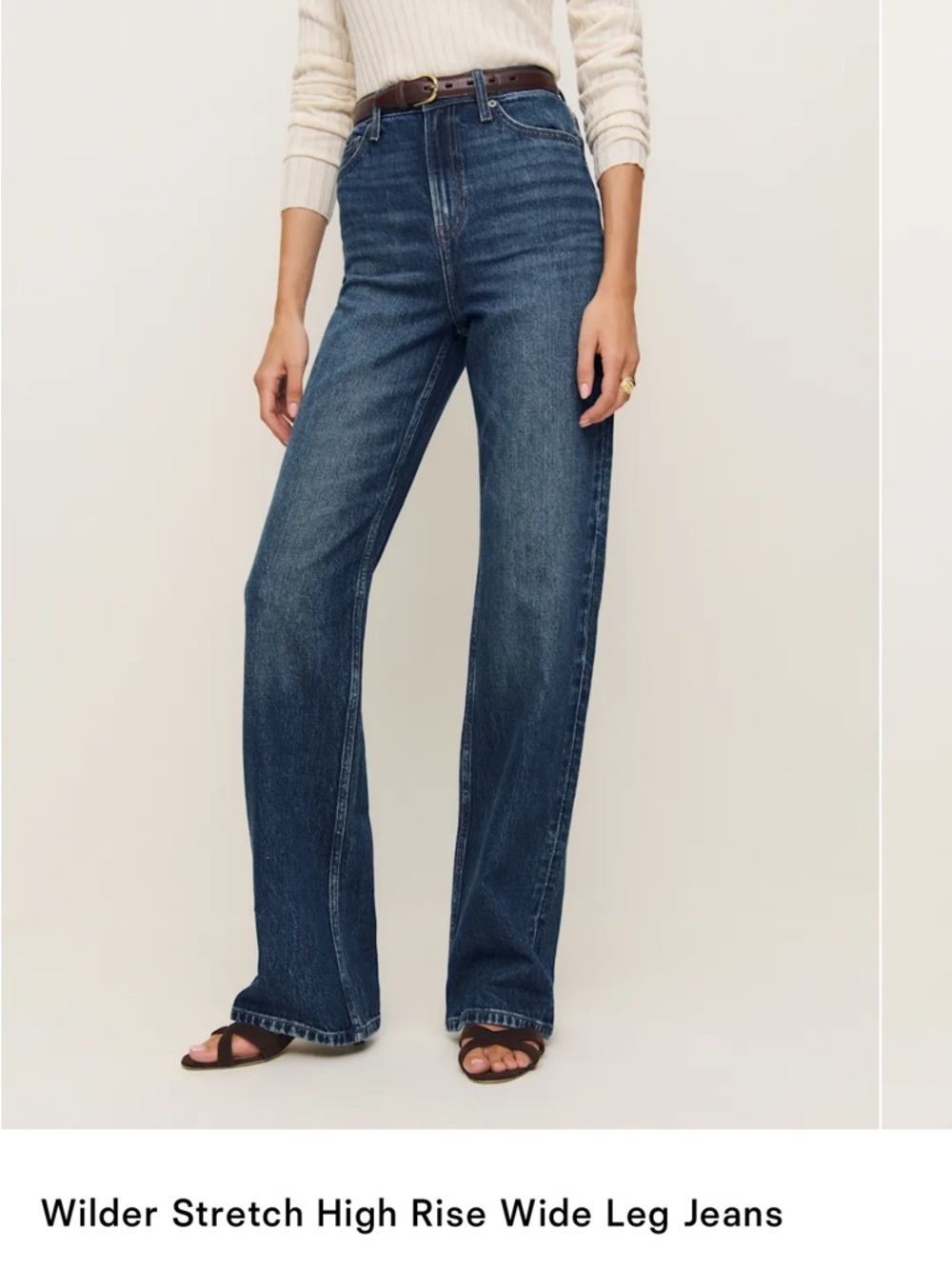 Reformation Wilder Stretch High Rise Wide Leg Jeans Blue - Size 26